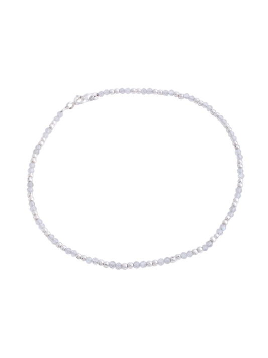 Bead Crafted 925 Sterling Silver Anklet For Women