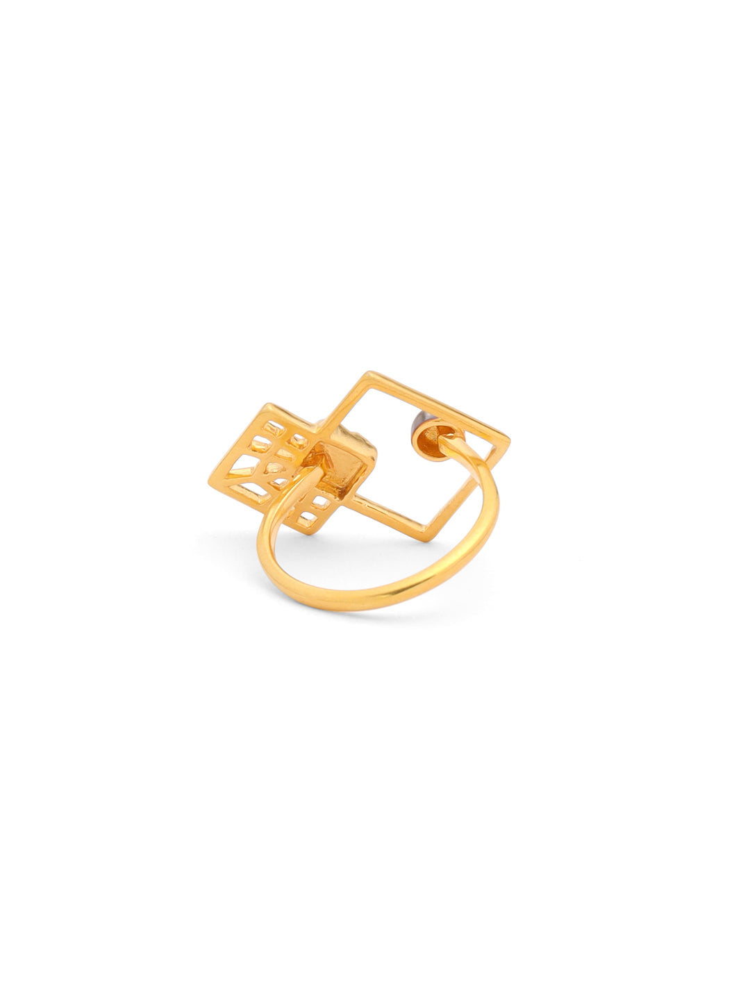 24K Gold Plated Geometric Lumina Collection Ring