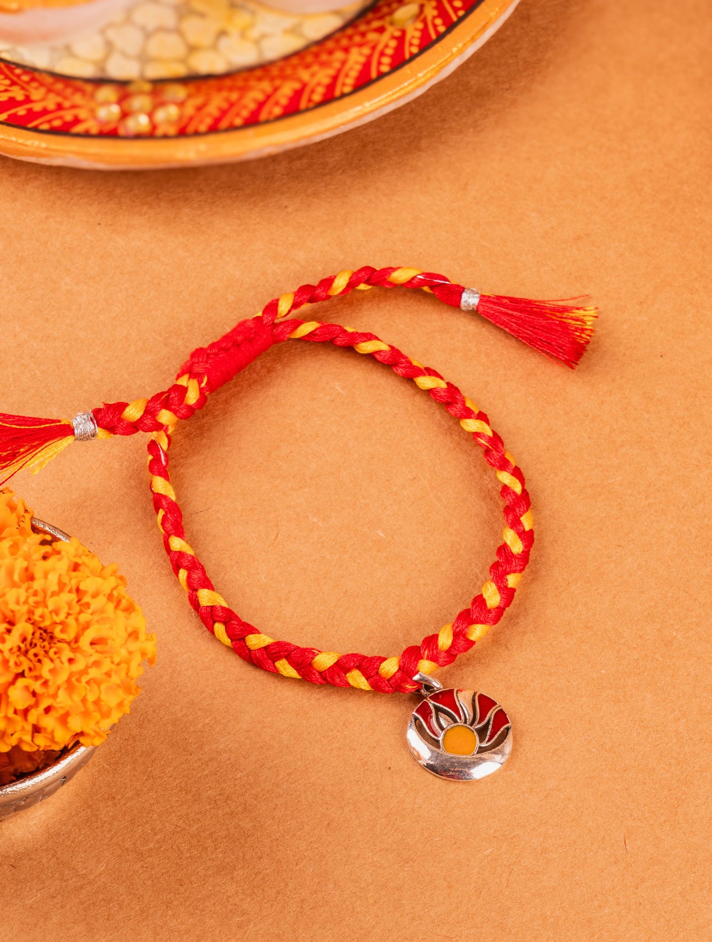 Silver Sunset Motif Rakhi