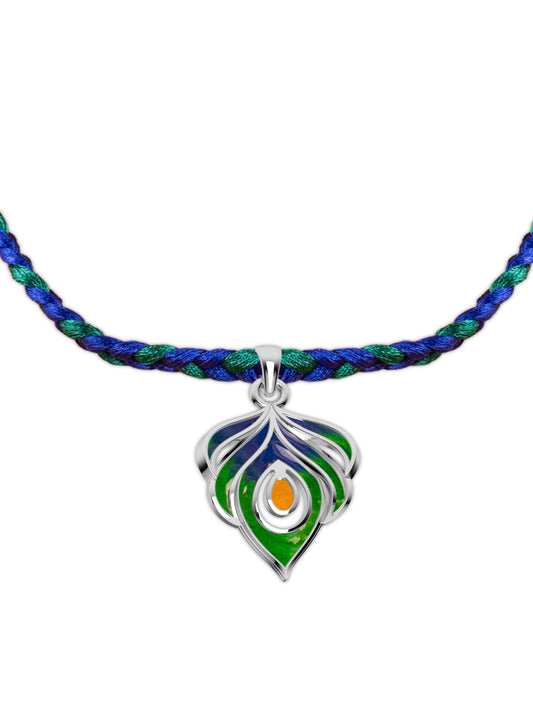 Silver Krishna Colourful Lumba Rakhi