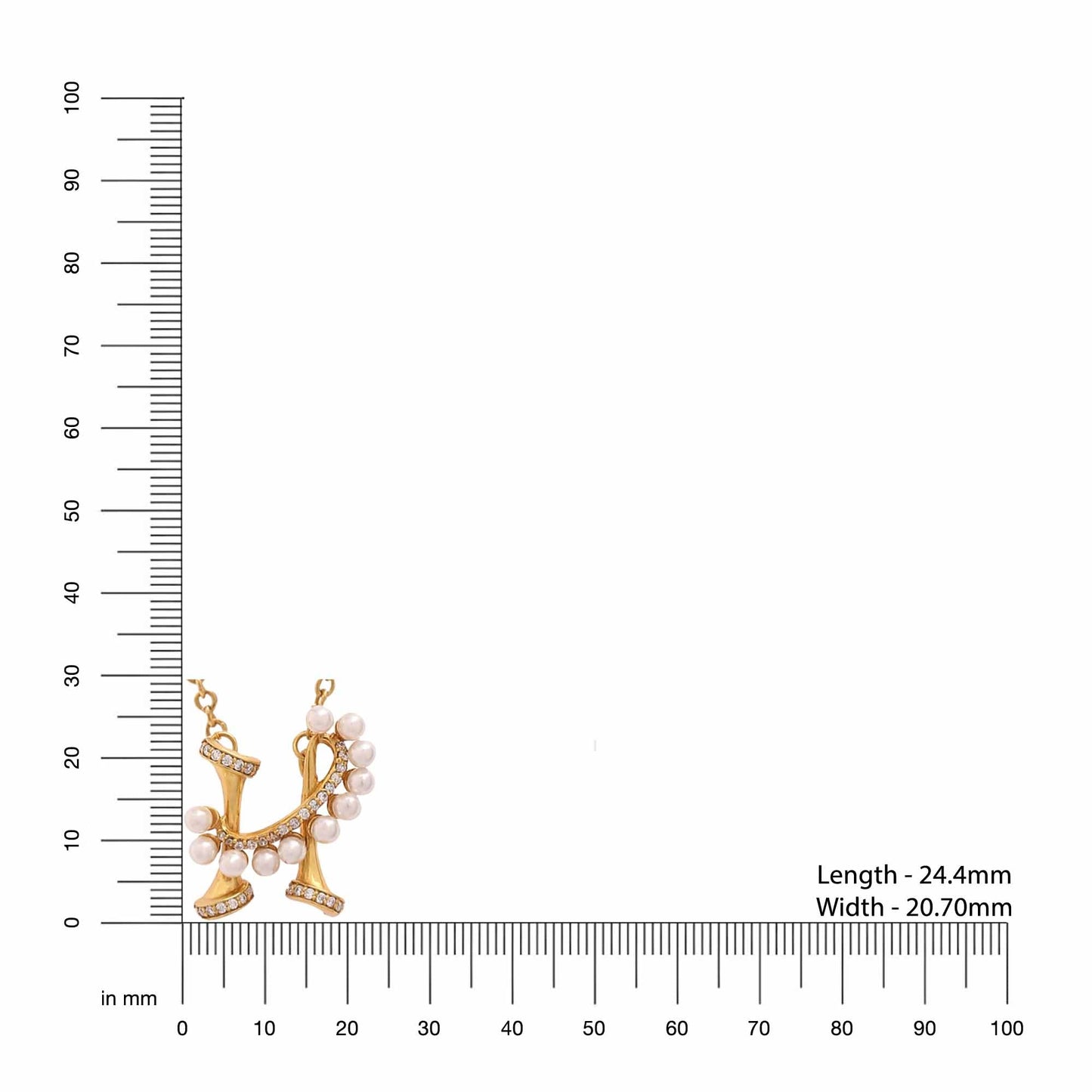 Labradorite Pearl Gold-plated Elegant 'H' Alphabet 925 Sterling Silver Pendant For Women