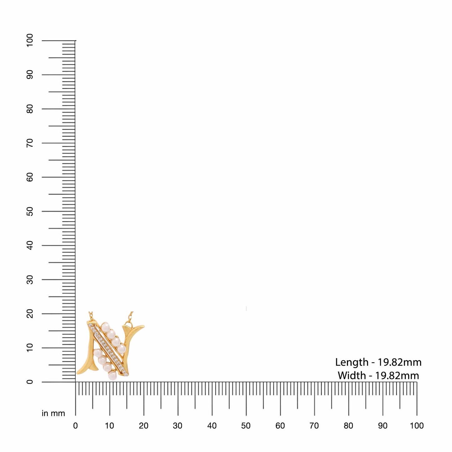 Pearl Gold-plated Personalized 'N' Alphabet 925 Sterling Silver Pendant For Women