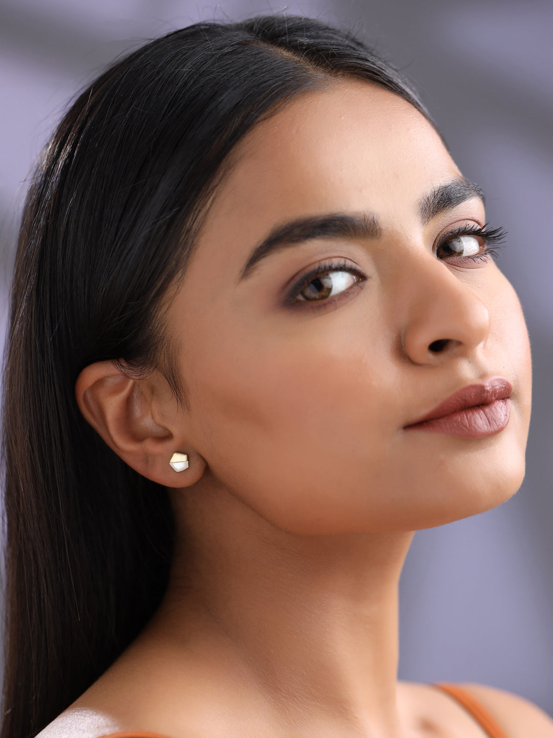 Gold Star Mother Of Pearl Earrings