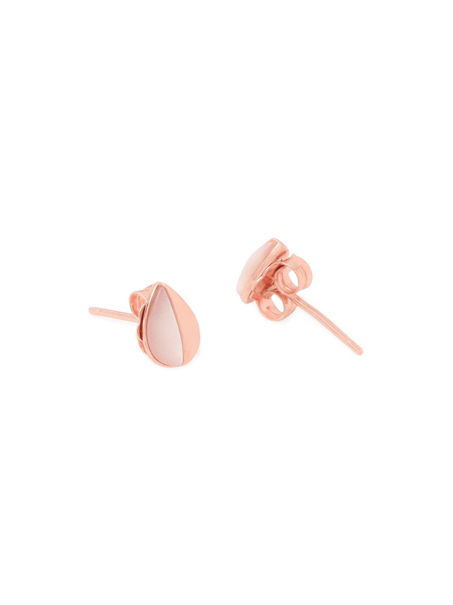 Mother of Pearl Rose Gold Pear-Shaped Syra 925 Sterling Silver Stud Earrings For Women