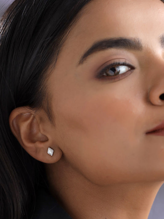 Diamond Shaped Mother Of Pearl Earrings