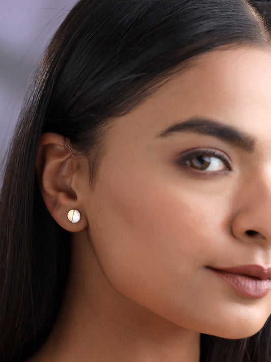 Half Circle Mother Of Pearl Earrings