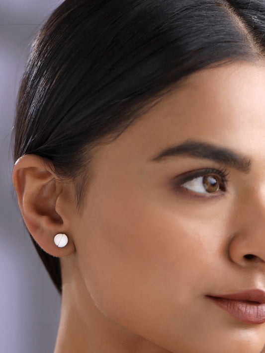 Half Circle Mother Of Pearl Earrings