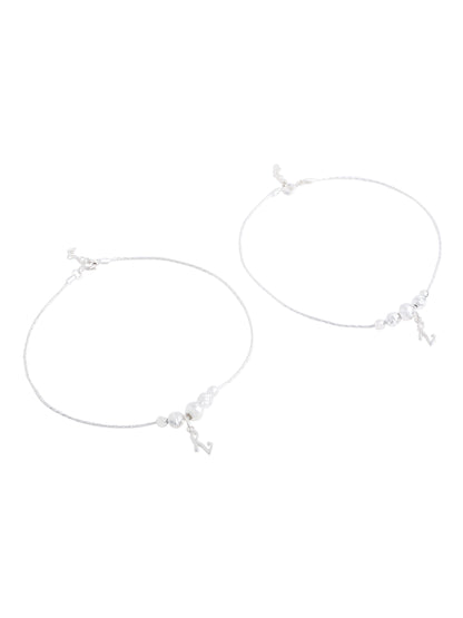 Dazzling Moon Glow 925 Sterling Silver Anklet For Women