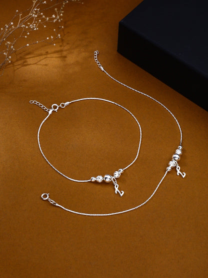 Dazzling Moon Glow 925 Sterling Silver Anklet For Women
