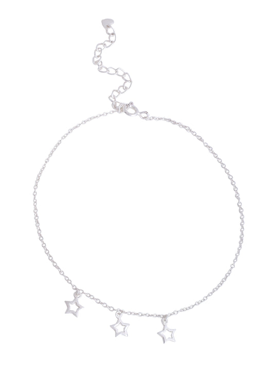 Star Charm 925 Sterling Silver Anklet For Women