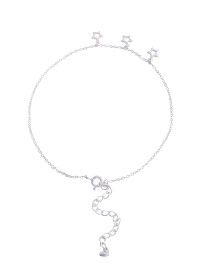 Star Charm 925 Sterling Silver Anklet For Women