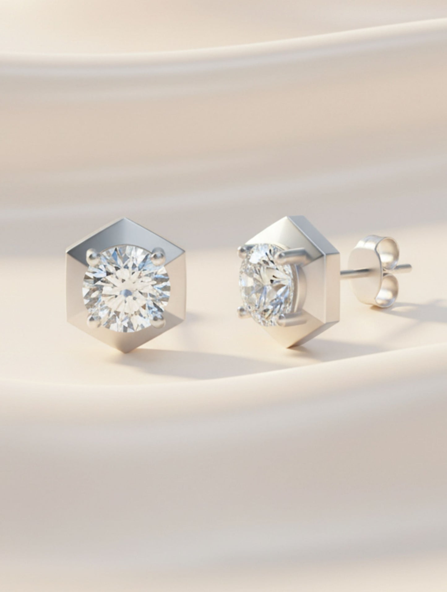 Geometric Moissanite 925 Sterling Silver Earrings For Women