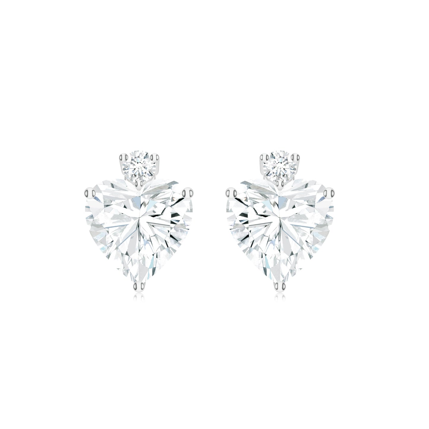 Moissanite Heart-Shaped 925 Sterling Silver Earrings For Women