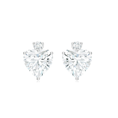 Moissanite Heart-Shaped 925 Sterling Silver Earrings For Women