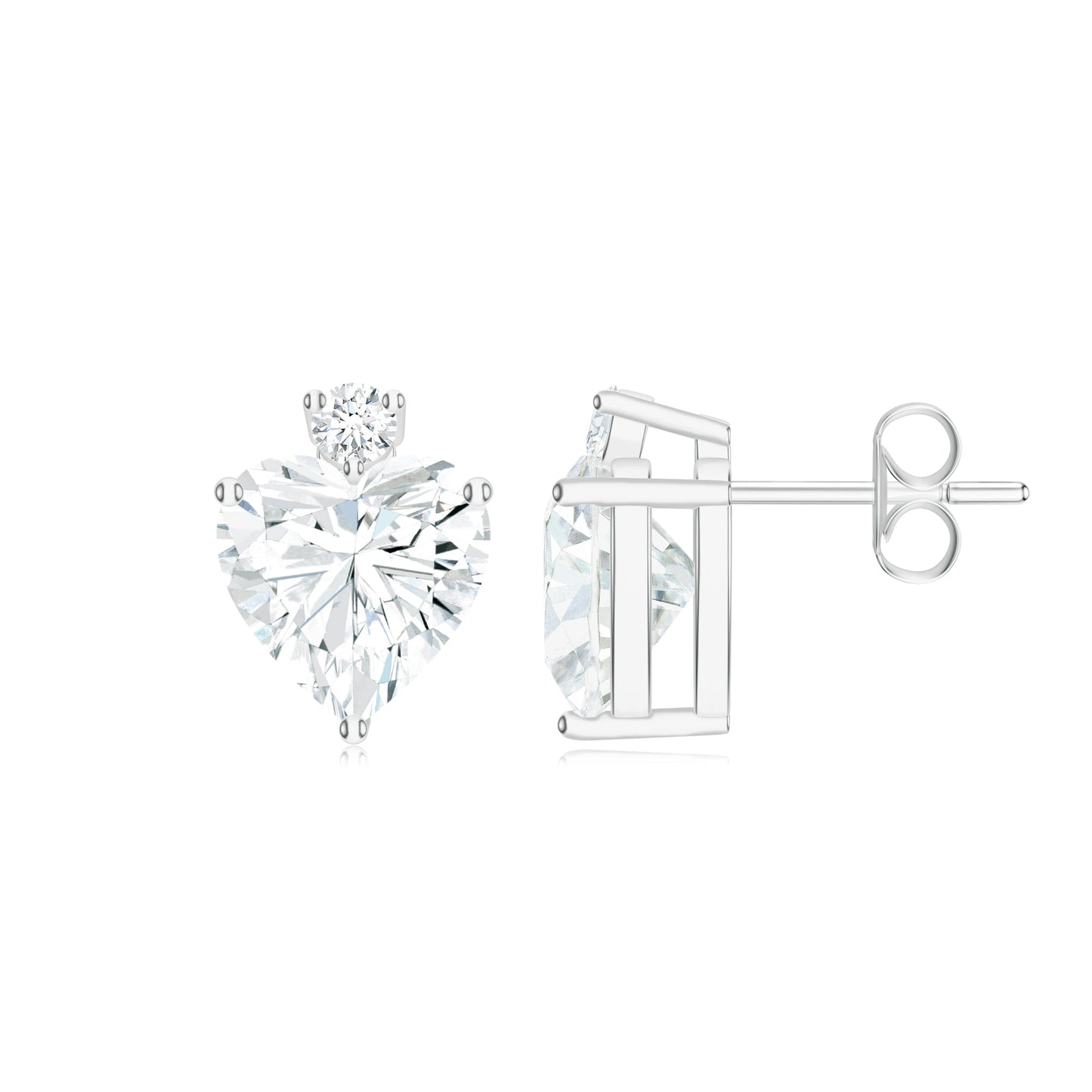 Moissanite Heart-Shaped 925 Sterling Silver Earrings For Women