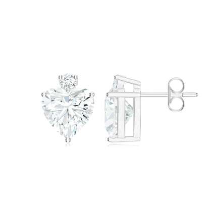 Moissanite Heart-Shaped 925 Sterling Silver Earrings For Women