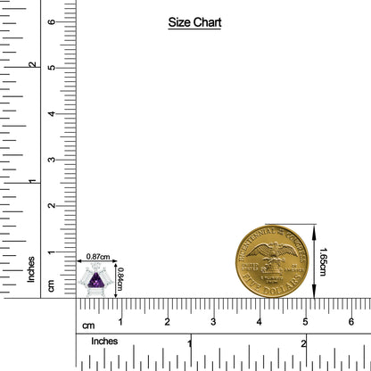 Triangle and Baguette Amethyst 925 Sterling Silver Earrings For Women