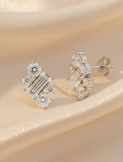 Moissanite 925 Sterling Silver Earrings For Women