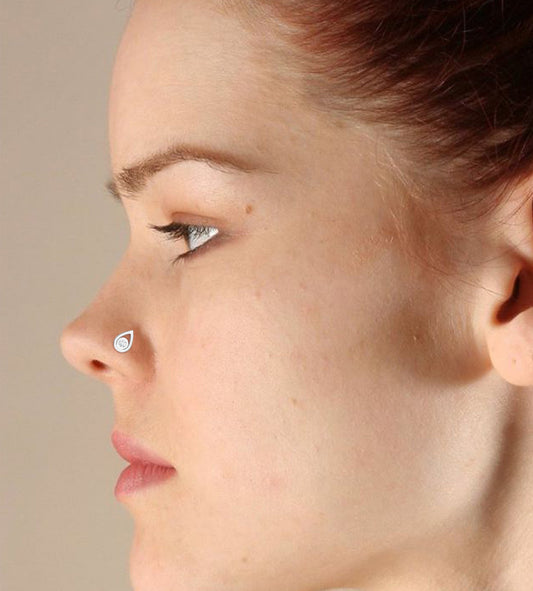 Elegant Moissanite 925 Sterling Silver Nose Pin For Women