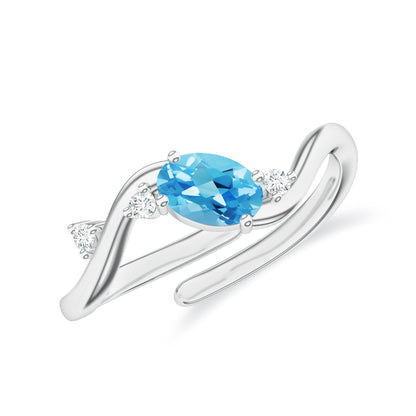 Abstract Blue Topaz ] 925 Sterling Silver Ring For Women