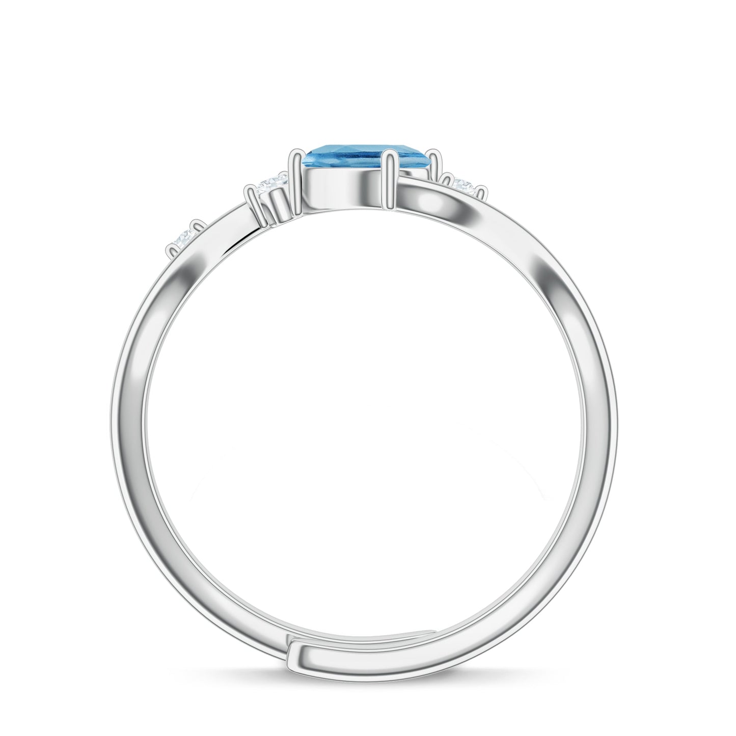 Abstract Blue Topaz ] 925 Sterling Silver Ring For Women
