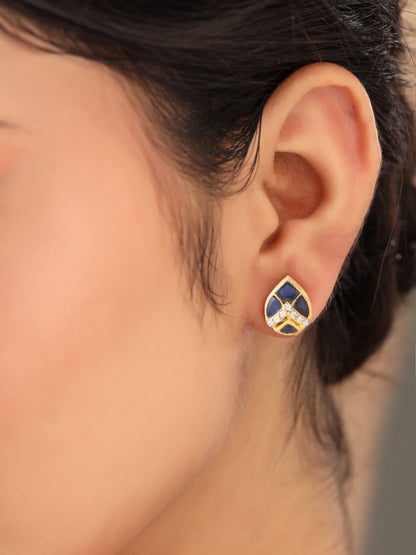 Pear Shape 925 Sterling Silver Stud Earrings For Women