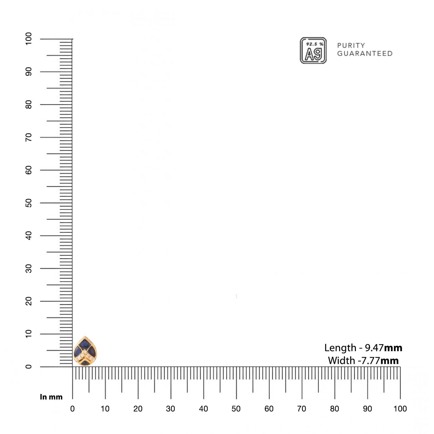 Pear Shape 925 Sterling Silver Stud Earrings For Women