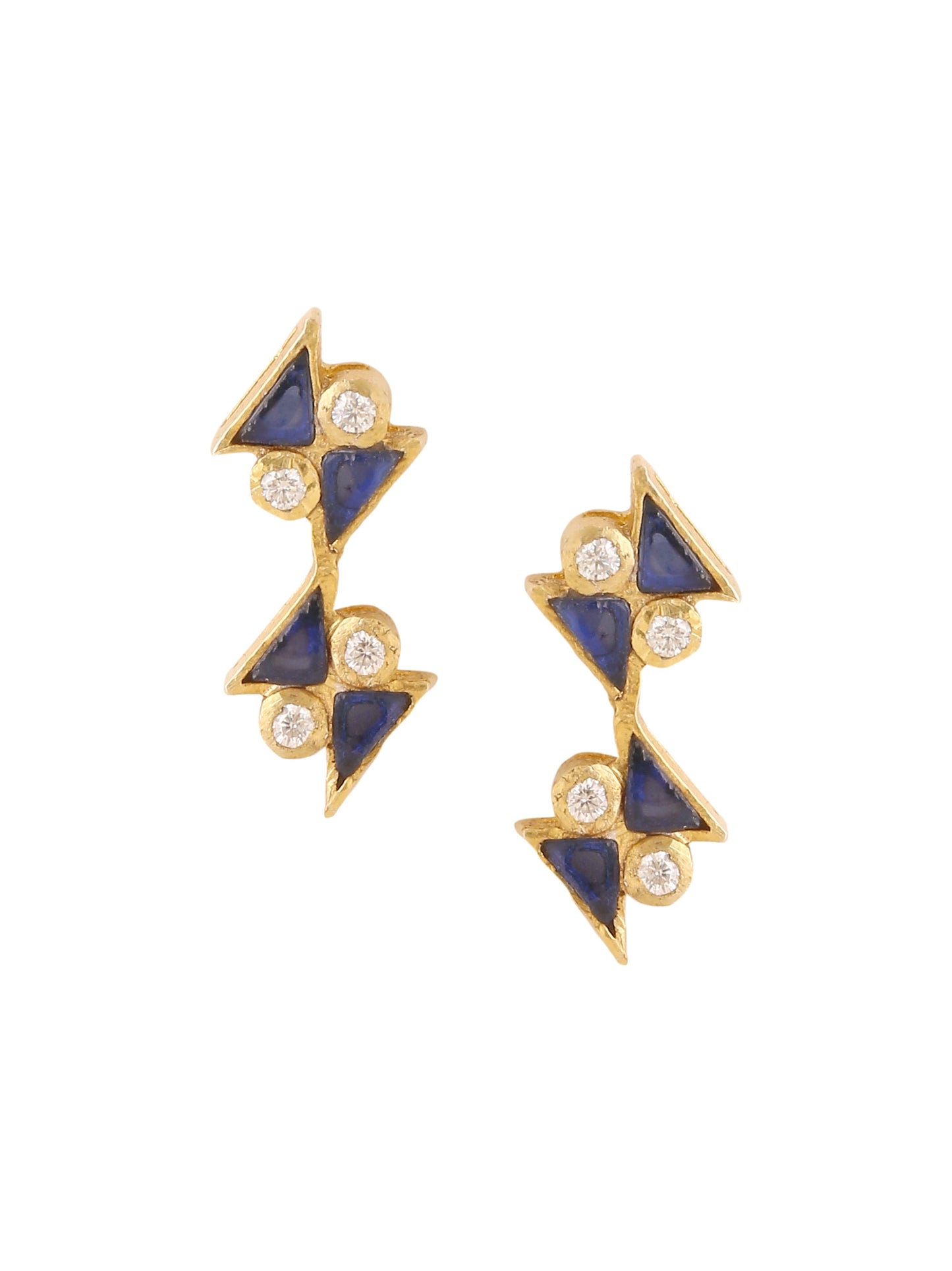 Radiant Twirl Gold-Plated 925 Sterling Silver Moissanite Earrings For Women