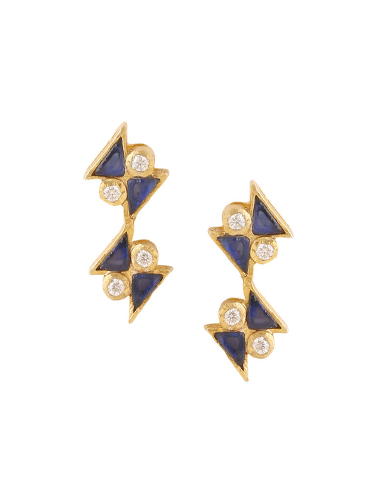 Radiant Twirl Gold-Plated 925 Sterling Silver Moissanite Earrings For Women
