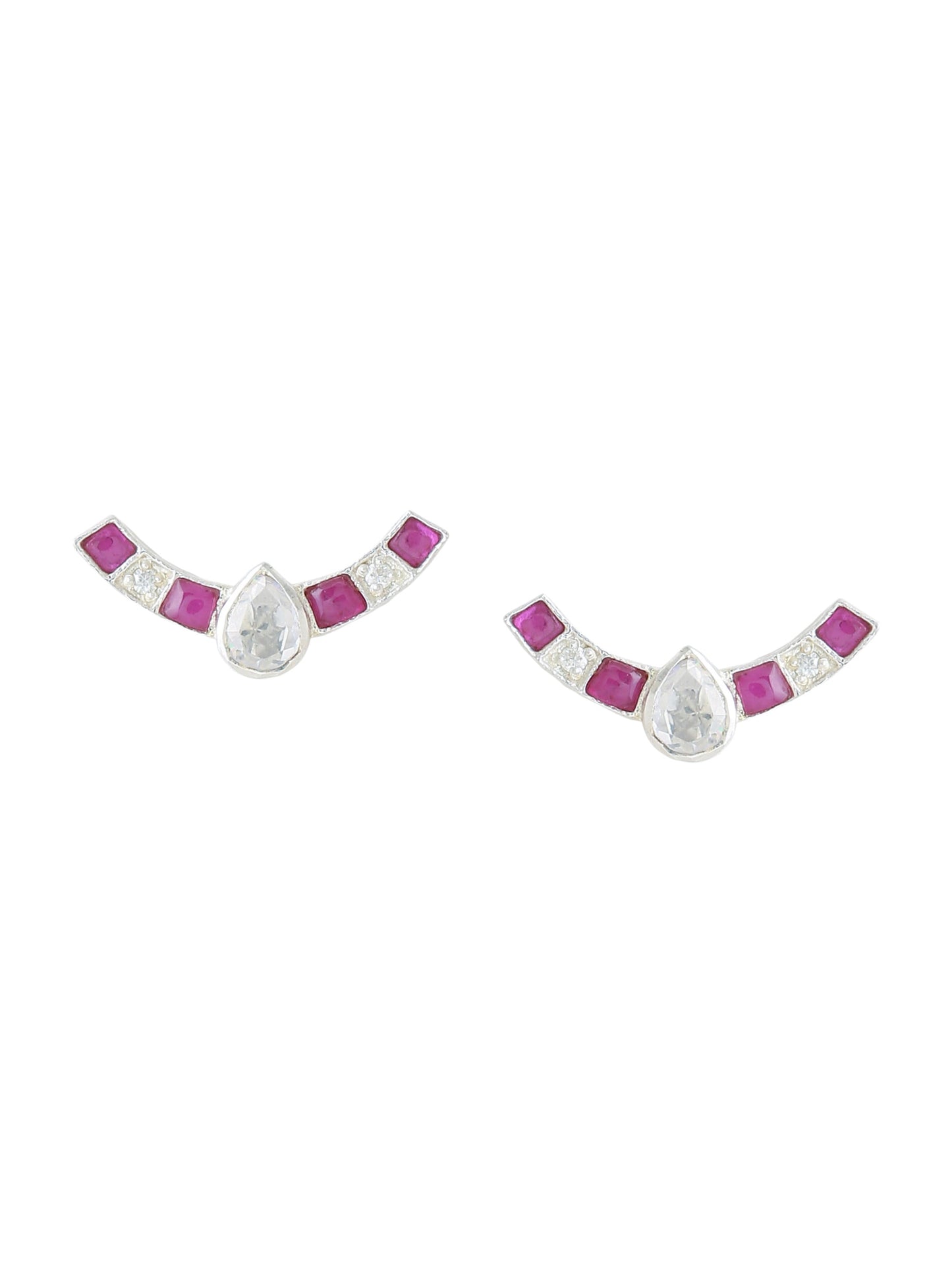 Gleaming Petal 925 Sterling Silver Stud Earrings For Women