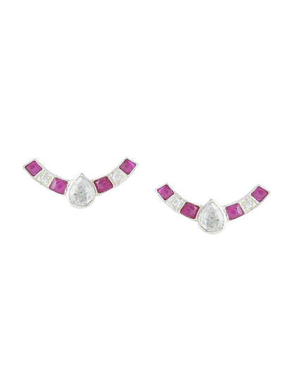 Gleaming Petal 925 Sterling Silver Stud Earrings For Women