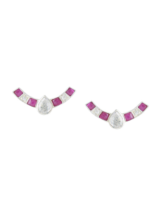 Gleaming Petal 925 Sterling Silver Stud Earrings For Women