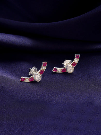 Gleaming Petal 925 Sterling Silver Stud Earrings For Women