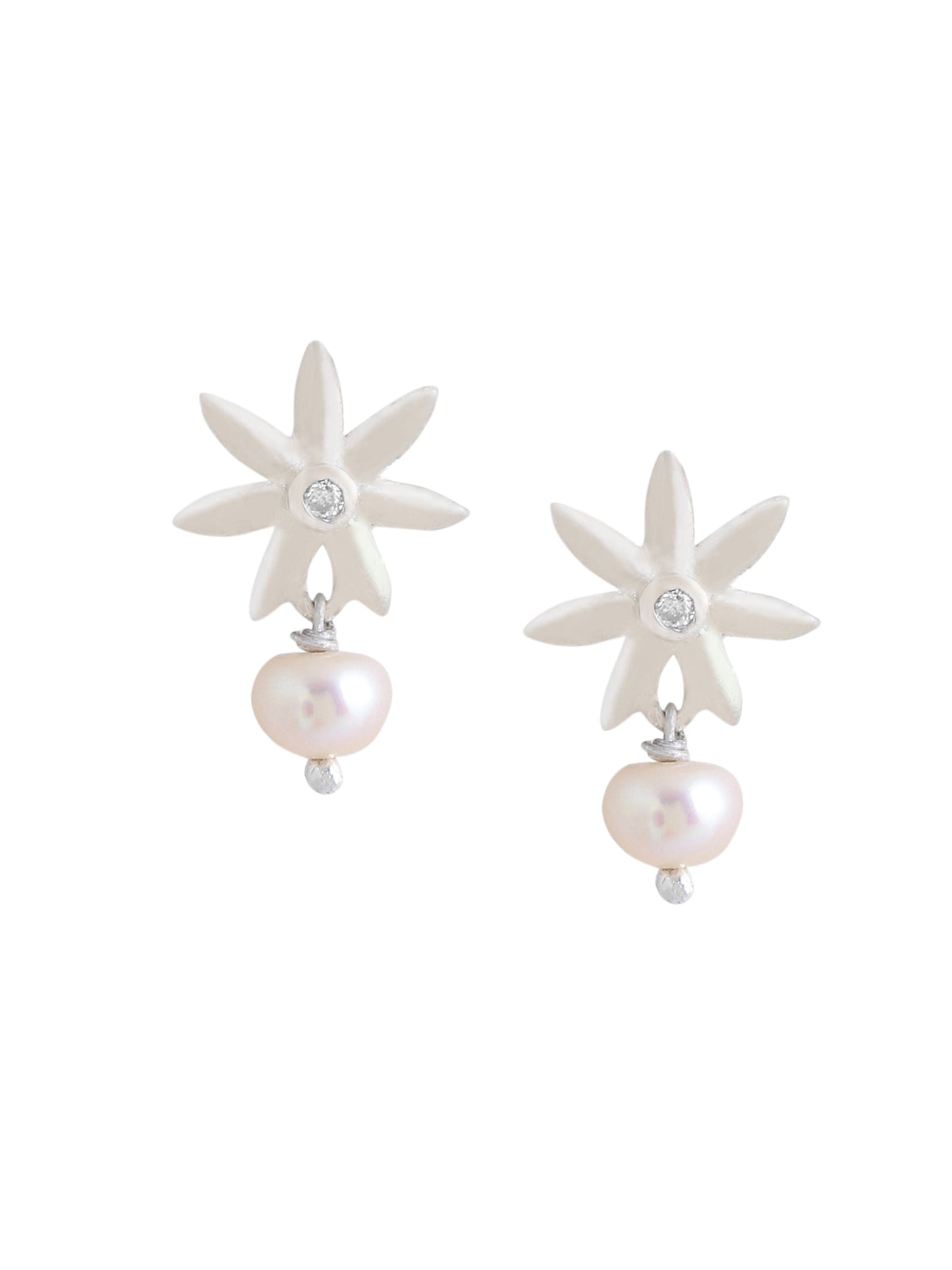 Pearl 925 Sterling Silver Drop Earrings For Women