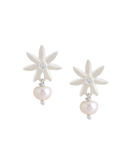 Pearl 925 Sterling Silver Drop Earrings For Women