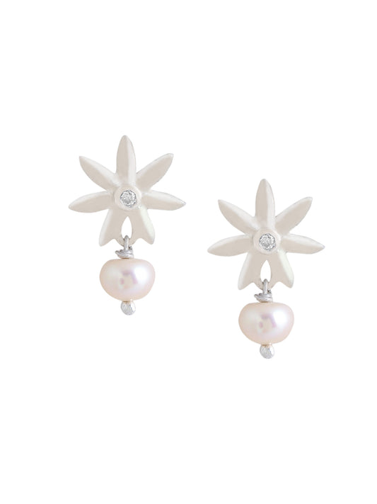 Pearl 925 Sterling Silver Drop Earrings For Women