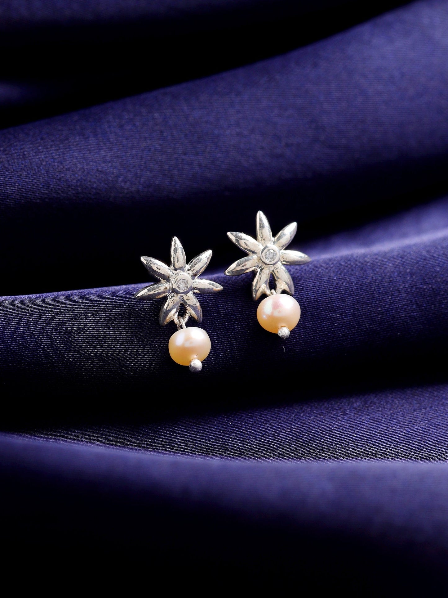 Pearl 925 Sterling Silver Drop Earrings For Women