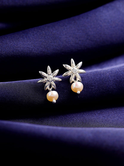 Pearl 925 Sterling Silver Drop Earrings For Women