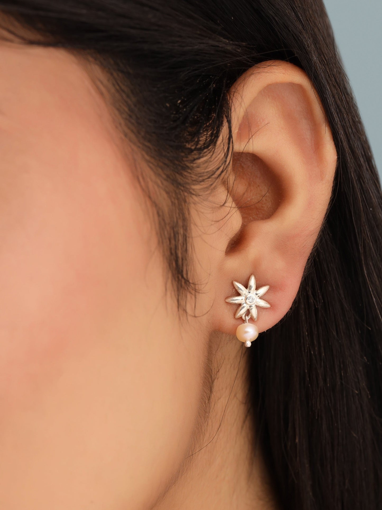Pearl 925 Sterling Silver Drop Earrings For Women