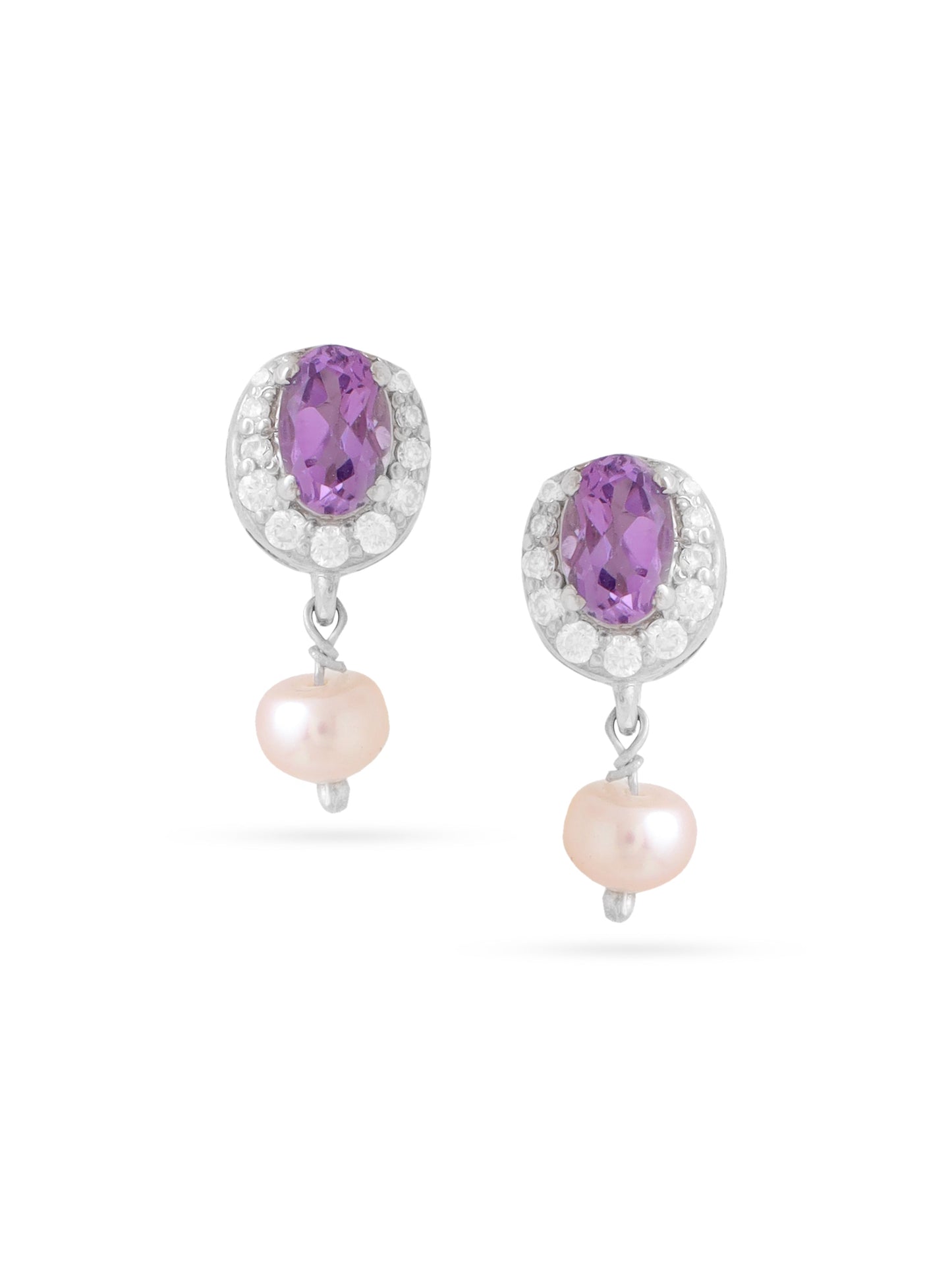 Amethyst 925 Sterling Silver Earrings For Women
