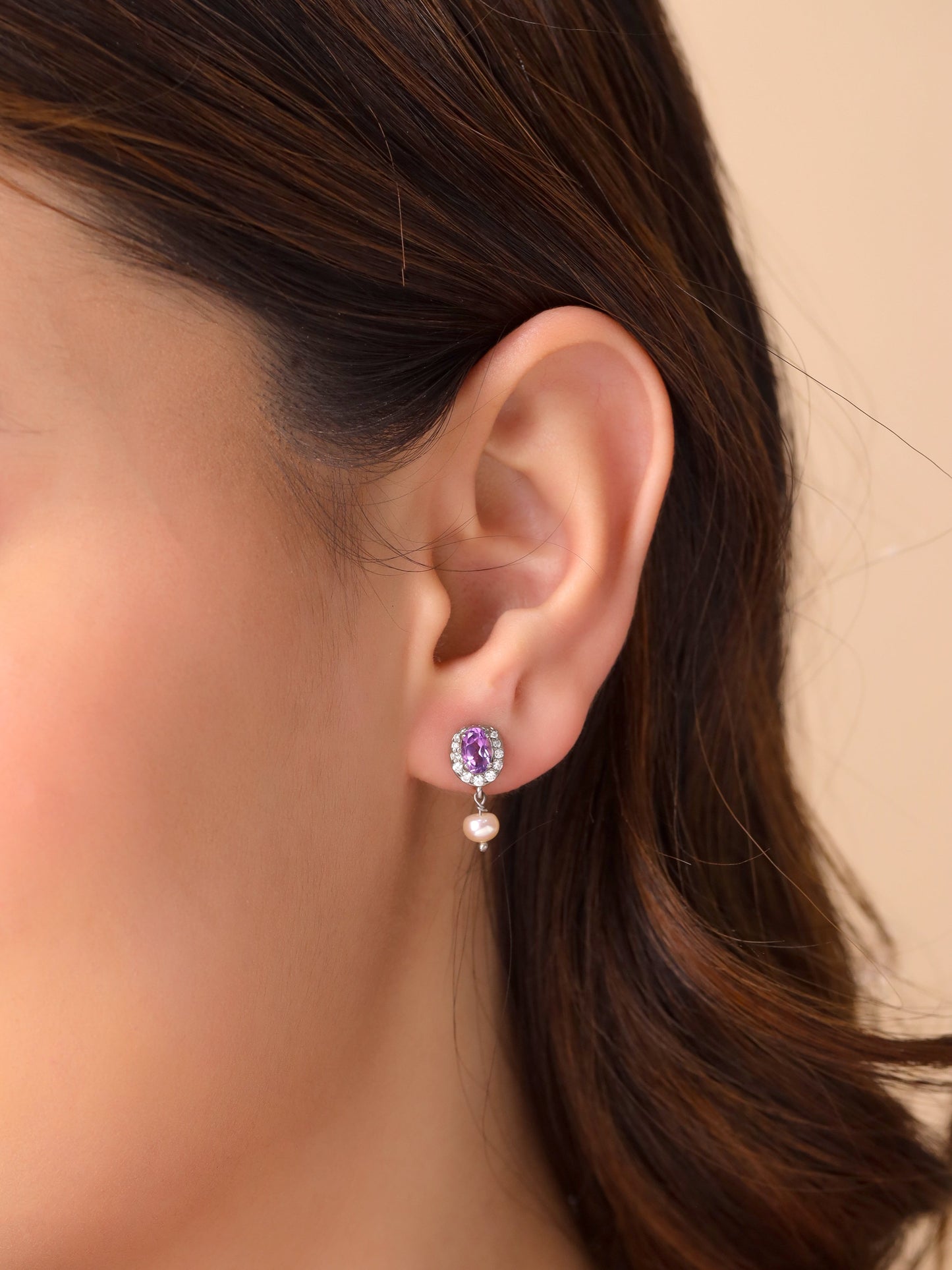 Amethyst 925 Sterling Silver Earrings For Women
