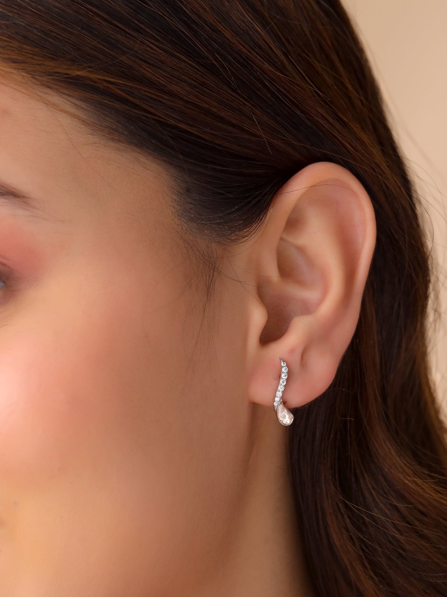 Polki Moissanite 925 Sterling Silver Earrings For Women