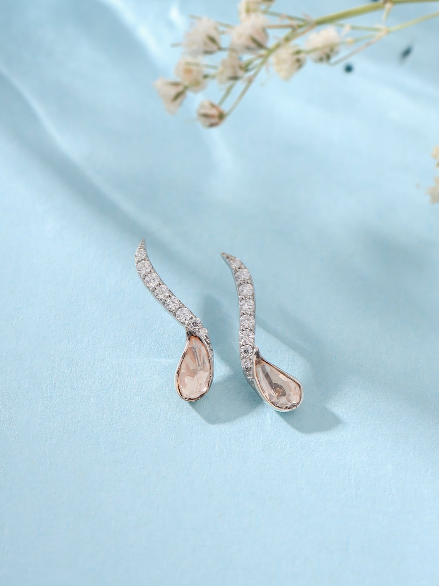 Polki Moissanite 925 Sterling Silver Earrings For Women