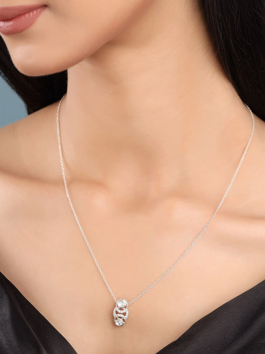 Ethereal & Crystal Wedding 925 Sterling Silver Pendant For Women