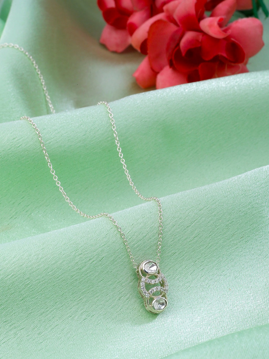 Ethereal & Crystal Wedding 925 Sterling Silver Pendant For Women