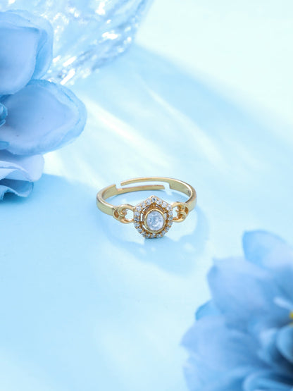 Heritage Gleam 925 Sterling Silver Polki Ring For Women