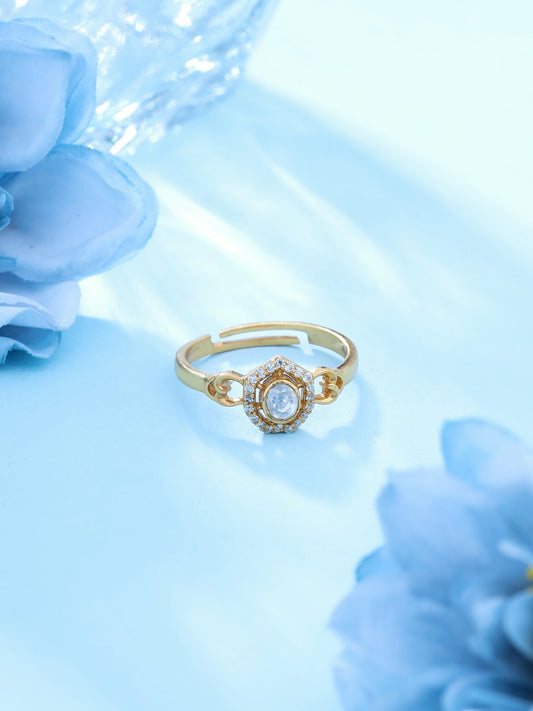 Heritage Gleam 925 Sterling Silver Polki Ring For Women