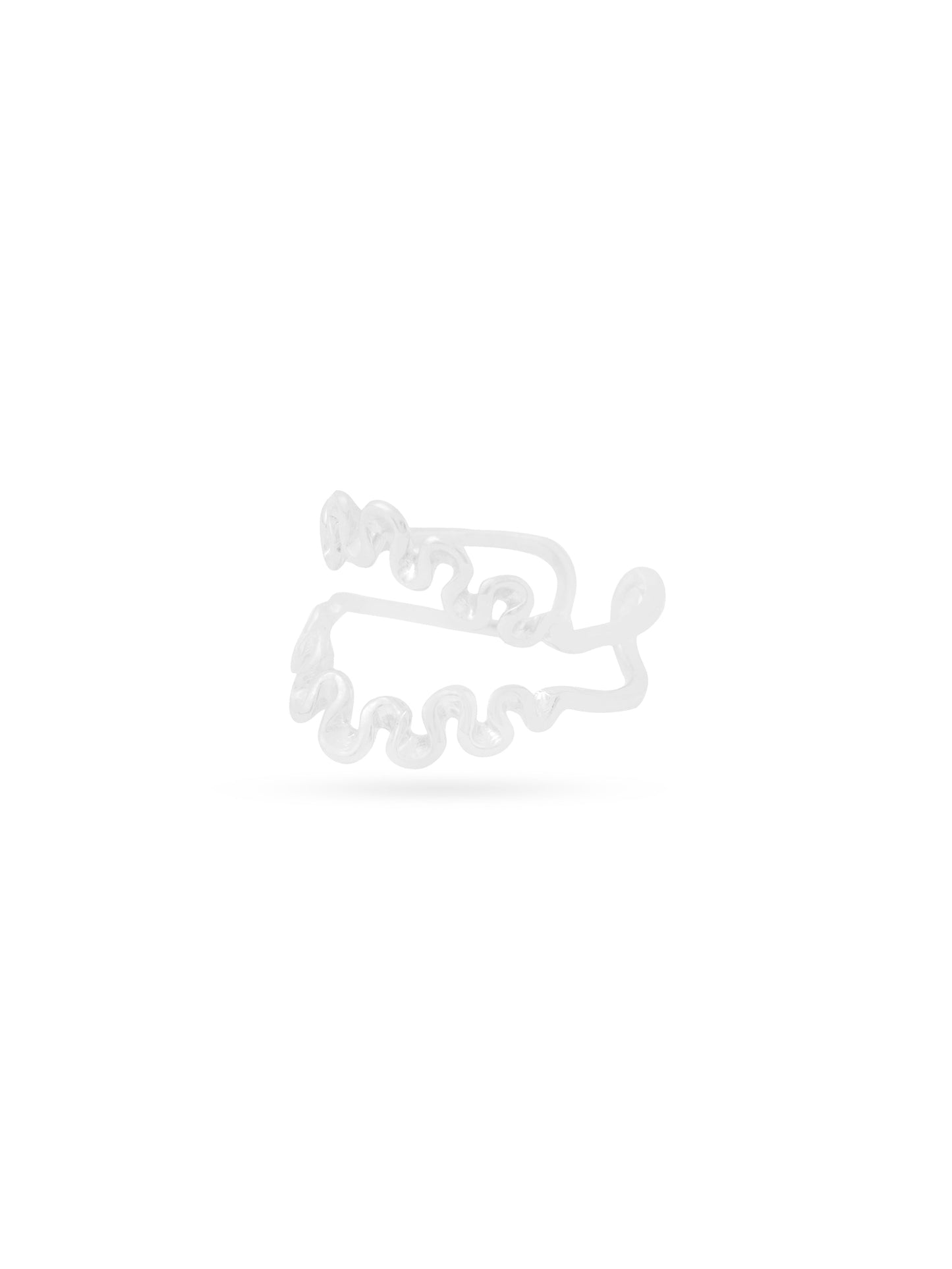 Silver Rhodium Plated Natural Folds Lumina 925 Sterling Silver Ring For Women