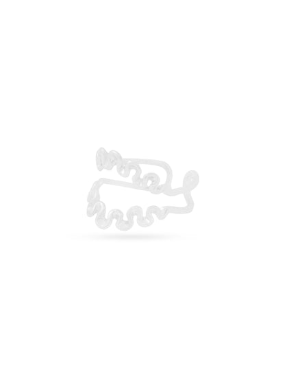 Silver Rhodium Plated Natural Folds Lumina 925 Sterling Silver Ring For Women