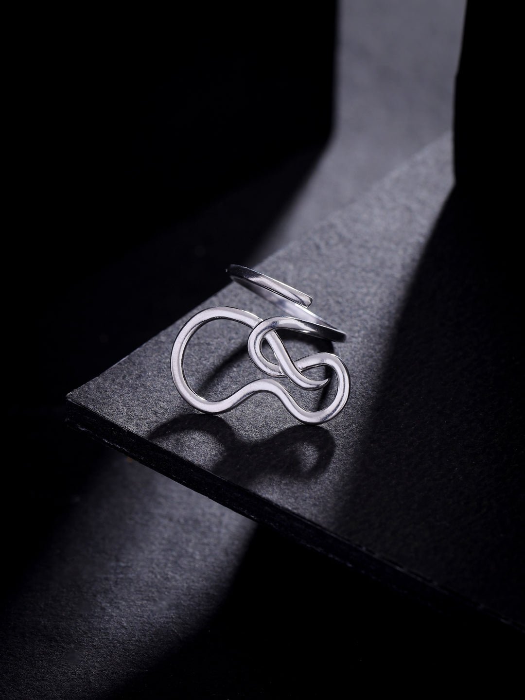 Rhodium Plated Nature's Fold Lumina 925 Sterling Silver Ring For Women